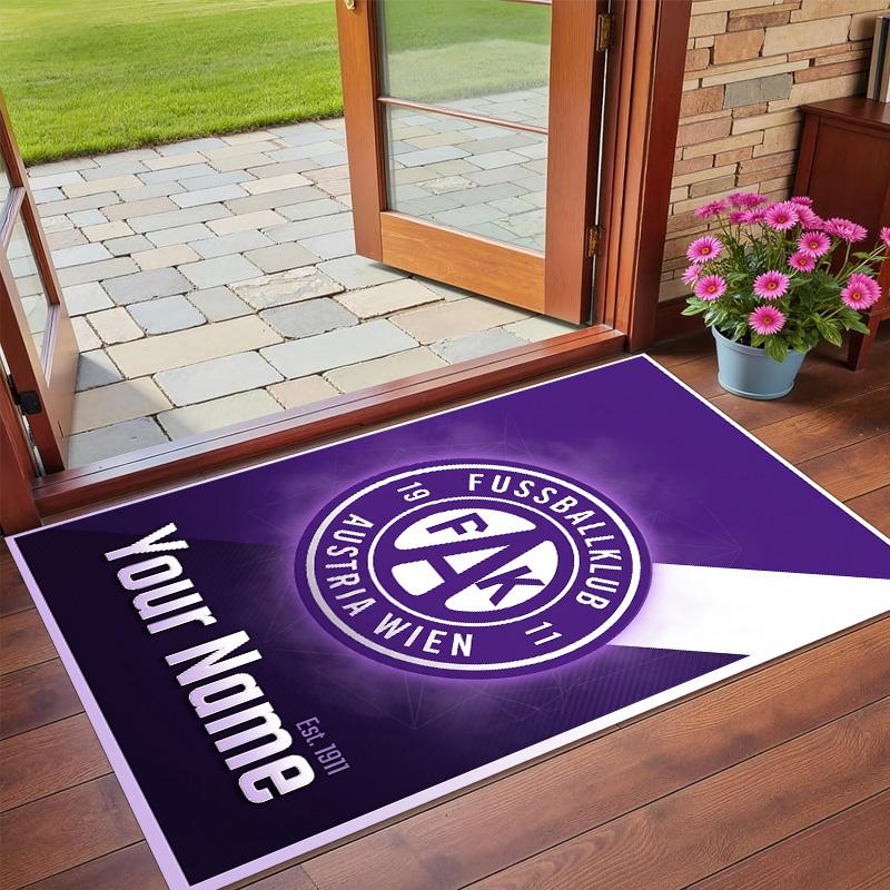 Crystal Velvet Rug Custom Name Text, Soft Non Slip Floor Mat Home DecorAustria Wien FC