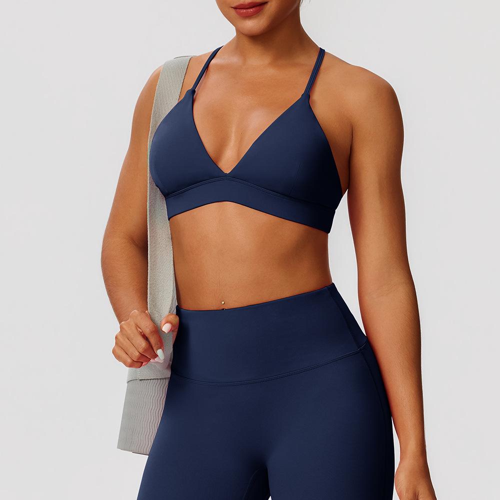 Sports Underwear Shockproof Yoga Bra Quick Drying Naked Fitness Top Sexy Cross Bra