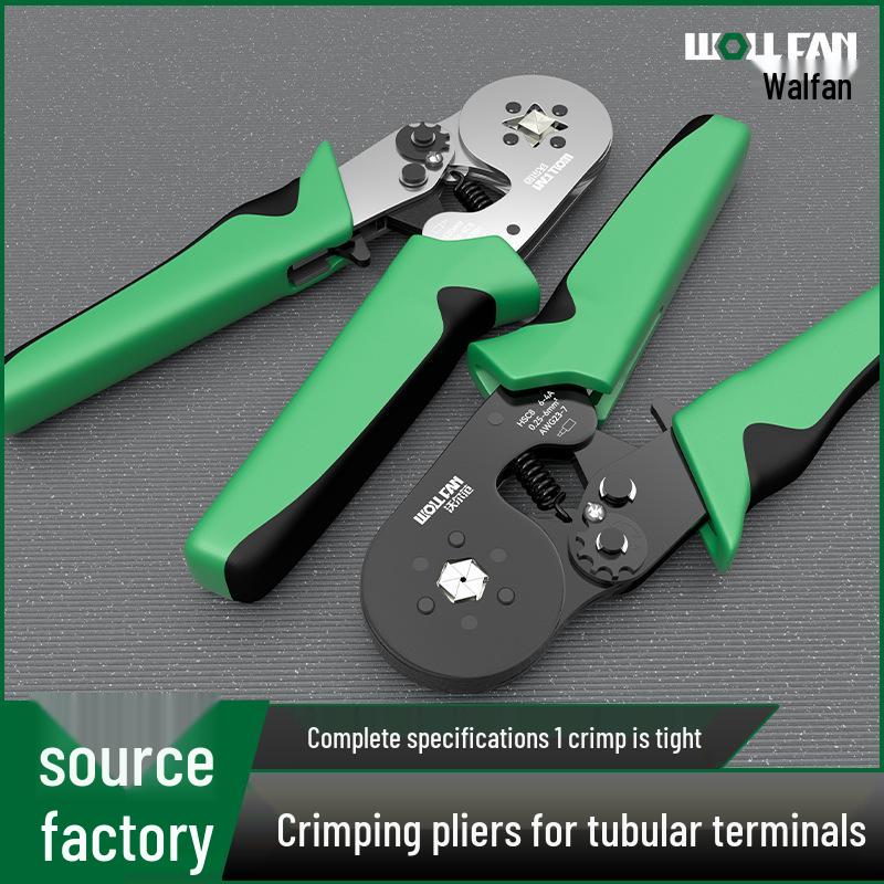 Needle-type Tube Terminal Crimping Pliers, Multi-functional Four-sided Cold Press for Electricians