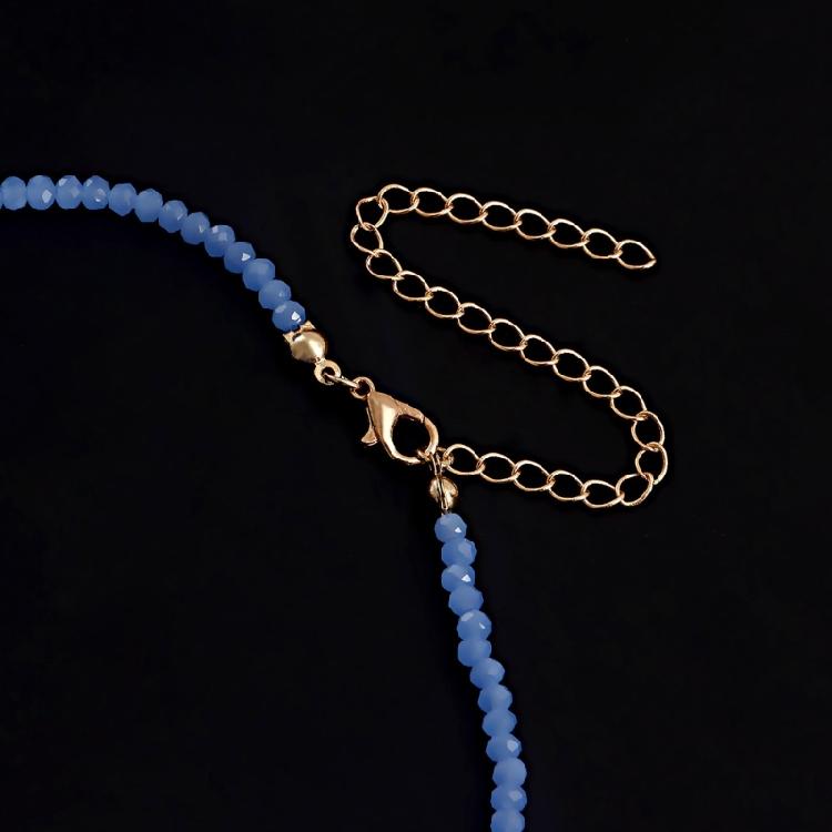 Elegant Crystal Beaded Bowknot Necklace Women Simple Clavicle Chain Choker