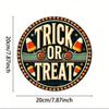 Vintage Round Metal Halloween Sign Rustic Outdoor Indoor Decor