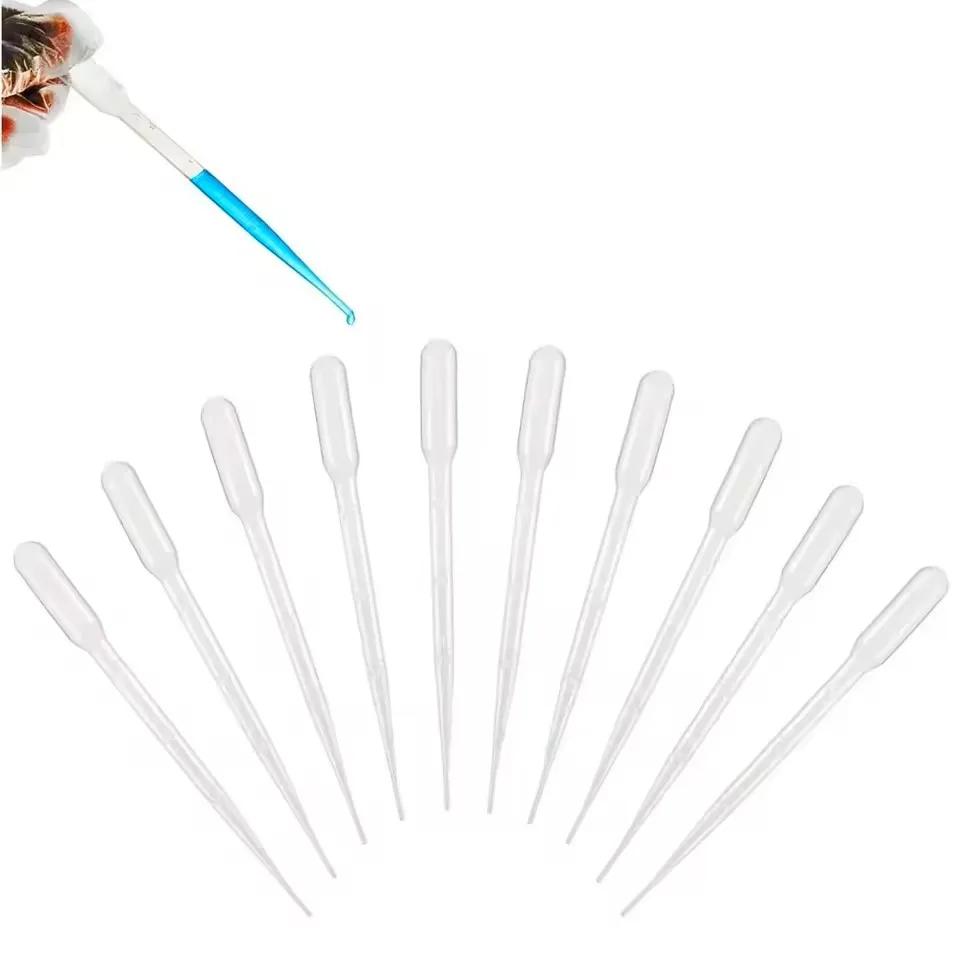 100Pcs Laboratory Pipette 1ml 3ml Plastic Disposable Graduated Container Liquid Dropper Equipment Straw Makeup Tools 1ml