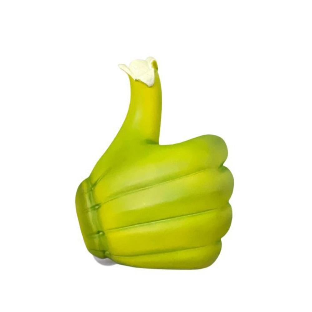 

Скульптура руки и пальца Банан Палец вверх Жест Статуэтка Сезон возвращения в школу зелёный