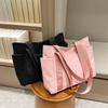 New Women's Bag Japanese Solid Color Tote Bag Shoulder Bag Casual Simple Mommy Outing Bag Canvas Handbag