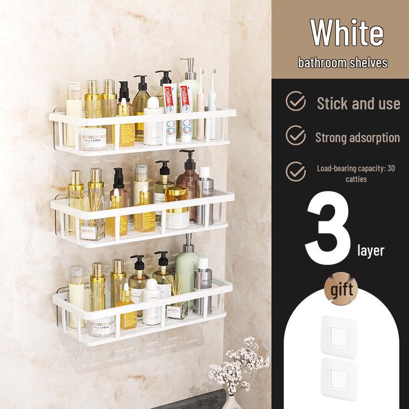 

Настенные полки для хранения в ванной без сверления и органайзер для туалетного столика