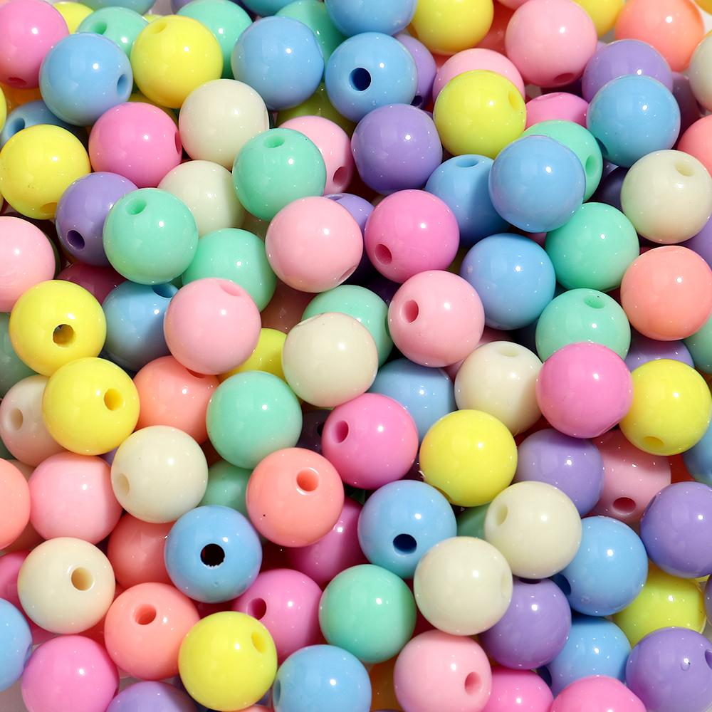 

50g/bag Random Colorful Acrylic Round Loose Spacer Beads for DIY Jewelry Making Necklace Bracelet Phone Keychain Accessories 8mm-50g