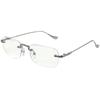 [FashionBerry] Silver x Clear Rimless Square Sunglasses, Metal Frame, Clear Lens, Colored Lens, Lightweight, UV400, Fashion Glasses, Elegant, Adult,