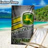Custom Name John Deere Beach Towel - Soft, Ultra-Absorbent Microfiber, Lightweight, Perfect for Beach, Parties, Travel, Camping