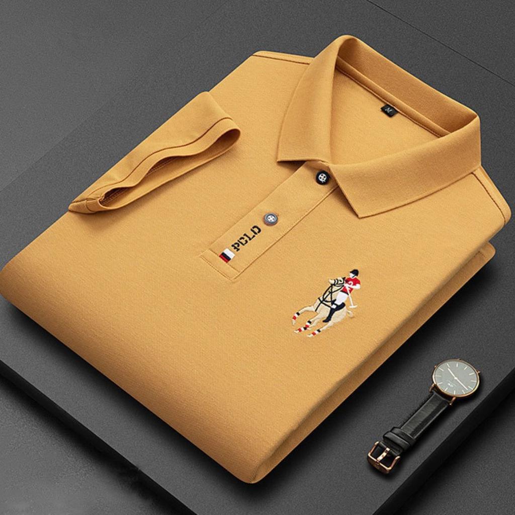 STORN Men's Embroidered Casual Fashion Short Sleeved POLO Shirt Summer Comfortable Top