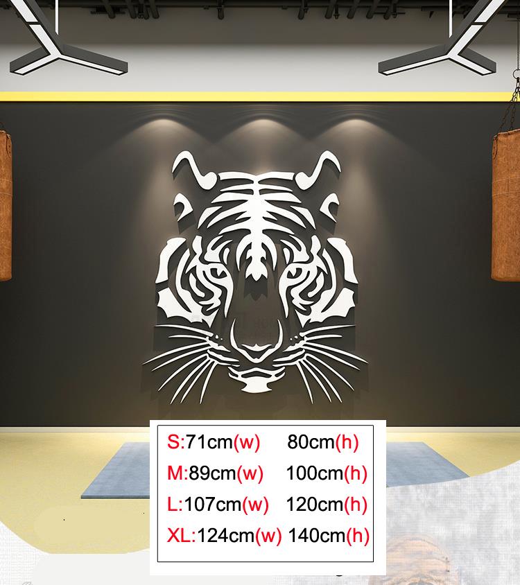 3D Tiger Head Mirror Wall Stickers Creative Wallpaper Self-adhesive Acrylic Wall Decal Living Room DIY Art Home Wall Decor