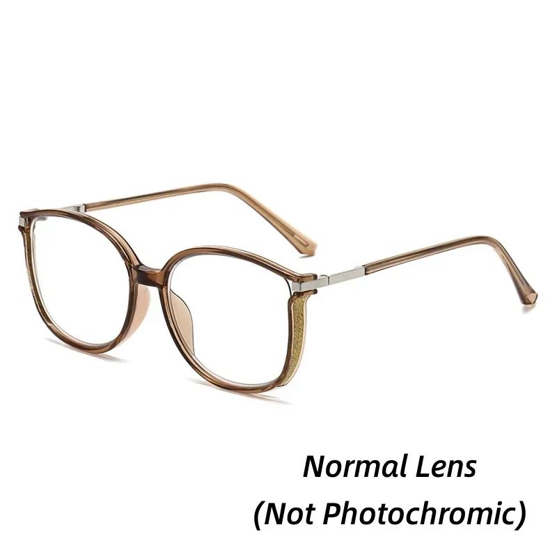 Luxury Large Frame Photochromic Presbyopia Eyeglasses Color Changing Anti Blue Light Reading Glasses Fashion Far Sight Glasses