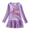Korean Spring & Autumn Girls' Cartoon Long Sleeve Mesh Princess Dress, 2026