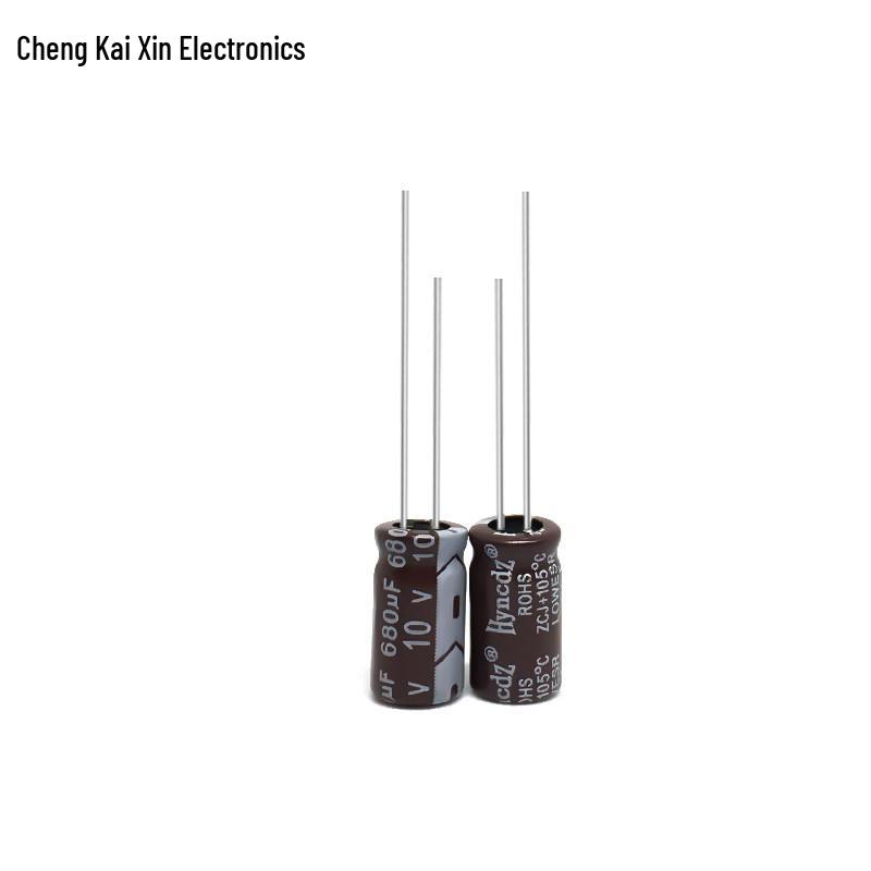 High-Frequency Surge-Resistant 10V 680µF Brown Aluminum Electrolytic Capacitor with PET Material