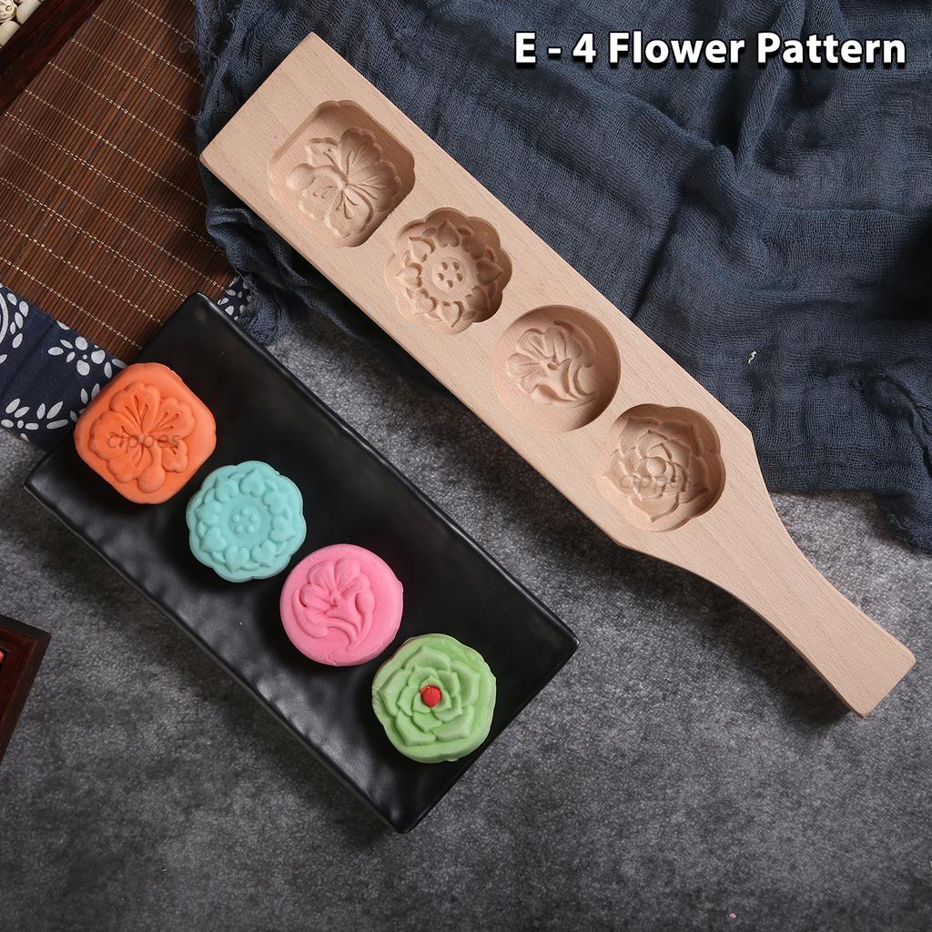 Wooden Cookie Molds for Baking, Moon Cake Molder, Cookie Stamps Cutter Mould for Mid-autumn Festival, for Muffin, Chocolate Mold