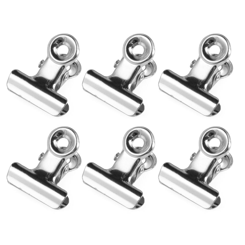 6PCS/set Kitchen Food Sealing Bag Clips Stainless Steel Letter Paper Photo File Clamps School Office Calendar Binder Clip