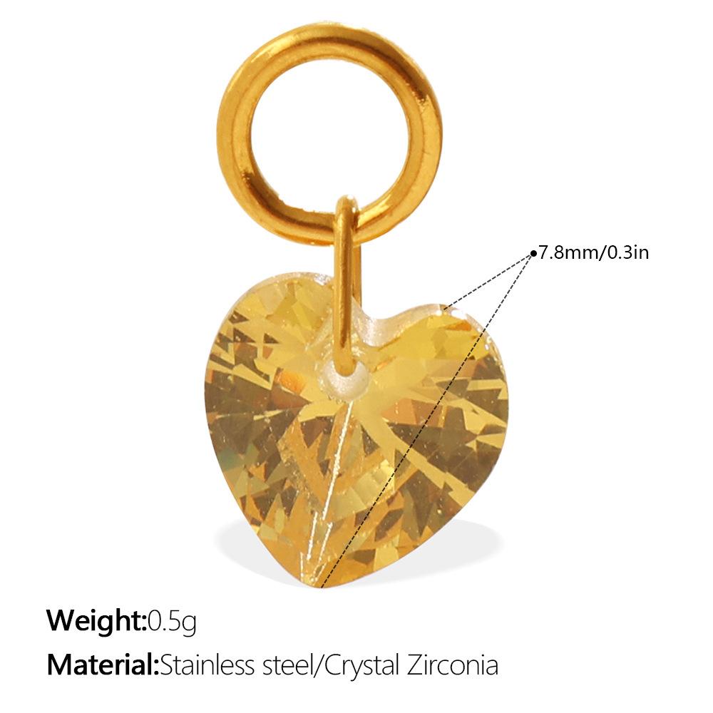 Light Luxury Colorful Heart Zircon Pendant, Colorful DIY Charm for Bracelet, Necklace & Earrings