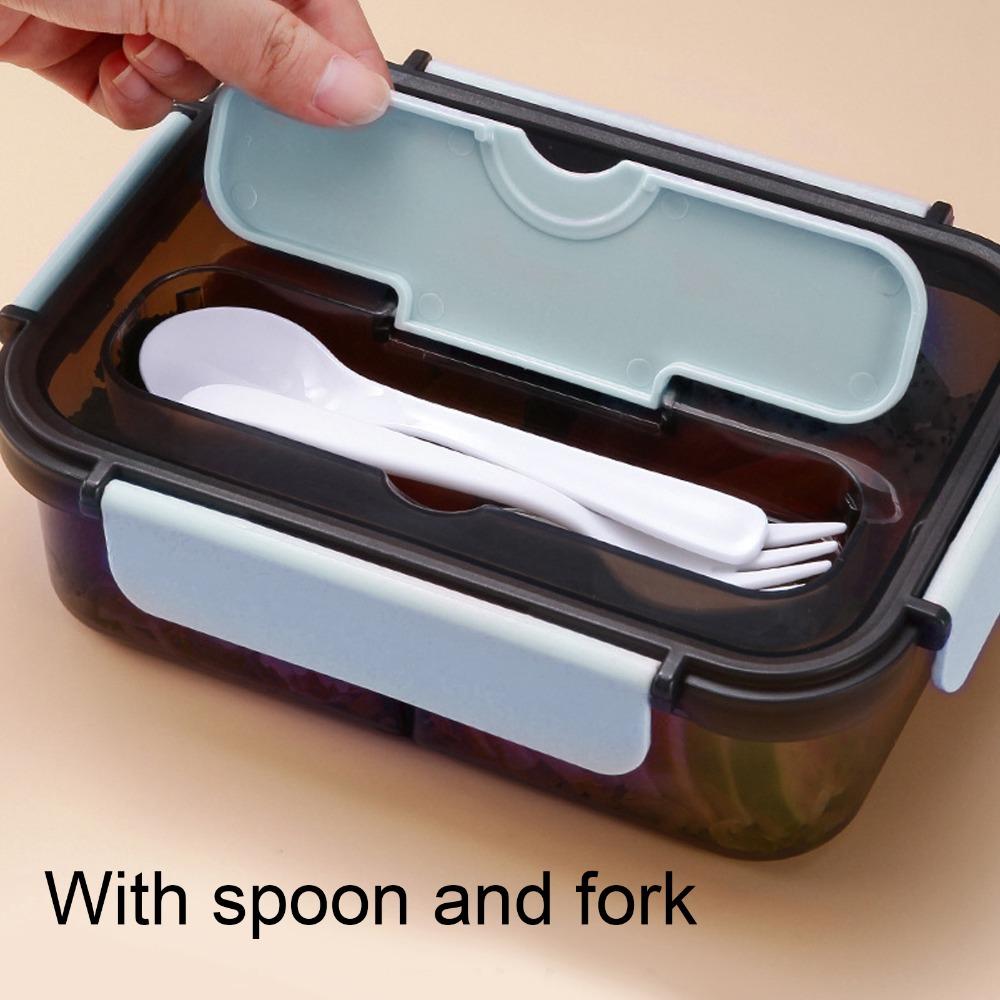 2 Compartment Insulated Lunch Box 1.1L Food Storage Container Cute Bento Lunch Box  For Picnics