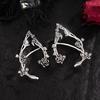 SHIXIN 1 Paio Clip per Orecchio a Forma di Fiore di Rosa Vintage per Donne Goth Fata Ear Cuff Orecchini Piercing Gioielli di Halloween Decorazione per Orecchie