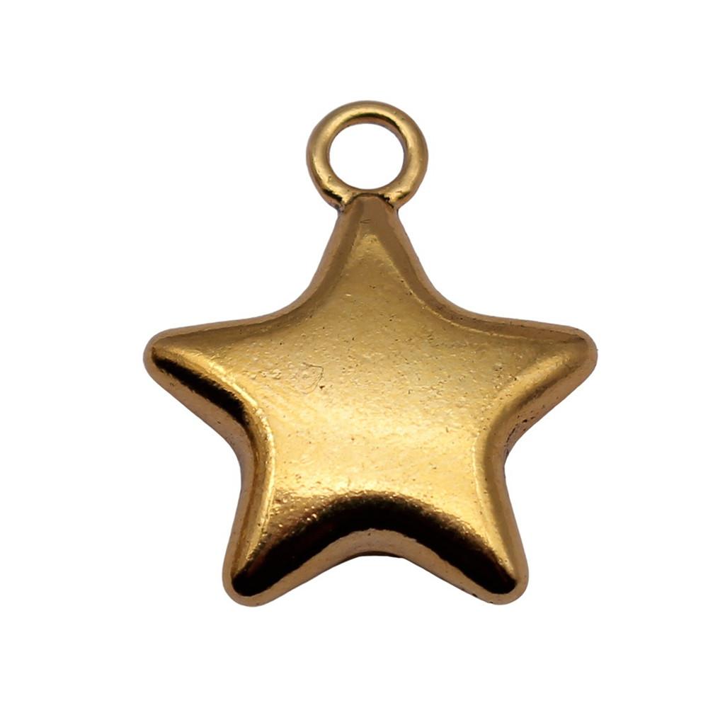 Five-Pointed Star Charms Multi Color Alloy Plain Pendants For Celestial Themed Jewelry