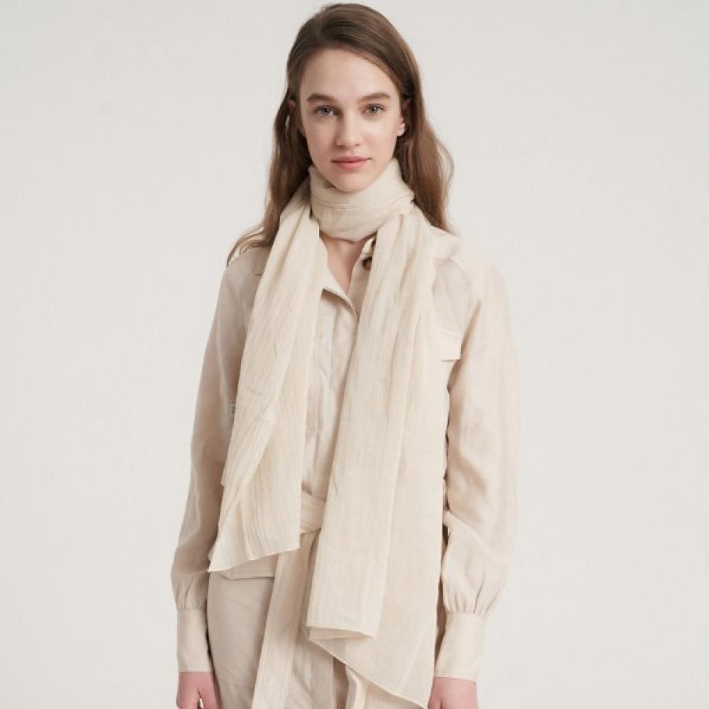 Bb De Soli De Solid Linen Cotton Scarf 4color brown