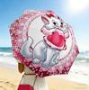 Pink Kitty 8 Ribs 3Fold Black Glue Uv Protection Umbrella Sun Protection Rainproof Compact Folding Umbrella For Travel Daily Use C923944