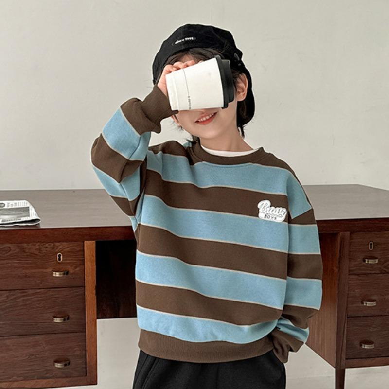 Frühling und Herbst Jungen Neue Hübsche Langarm Gestreiften Sweatshirt