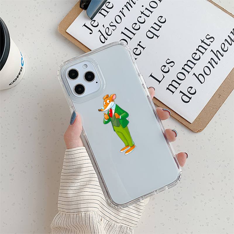 Geronimo Stiton Kreskówkowe Etui na Telefon Dla iPhone 11 12 Mini 13 14 Pro XS Max X 8 7 6s Plus 5 SE XR Przezroczysta Obudowa