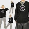 Jeneoduwogseu Heart Logo Long Sleeve Tee Black
