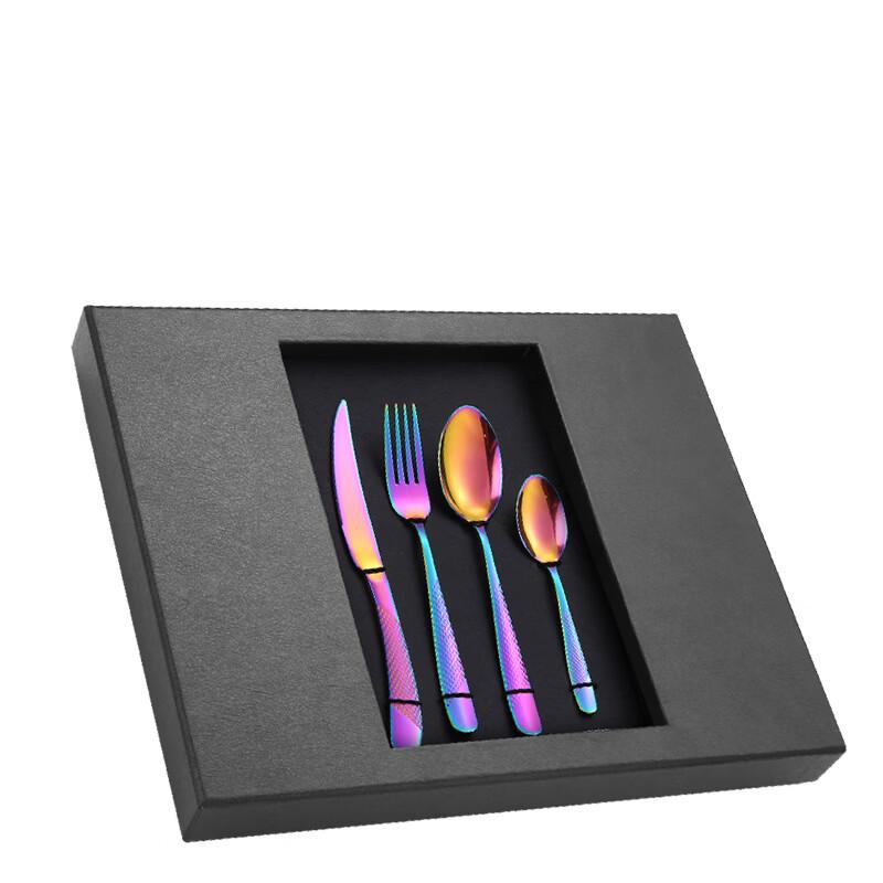 ZISIZ 24-Piece Rose Gold Stainless Steel Cutlery Set