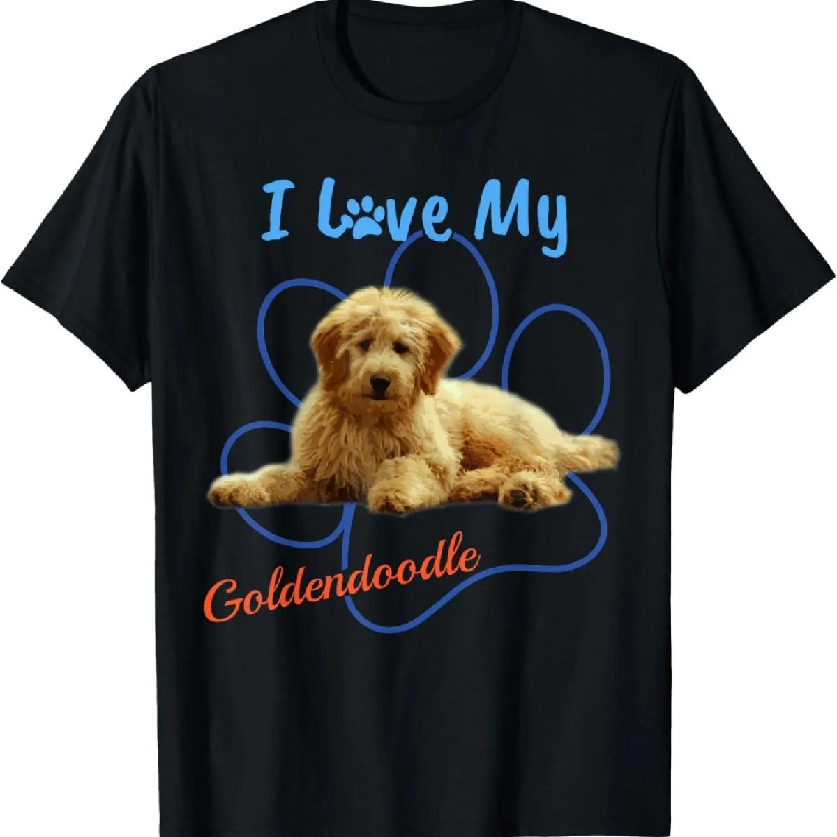 I Love My Goldendoodle Best Dog Lover Paw Print T-Shirt! T-Shirt XXXXXL разноцветный