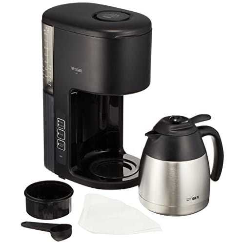 Tiger Thermos (TIGER) Coffee Maker for 8 Cups Vacuum Stainless Steel Server with Ice Function Cafe Black ACE-V080KM