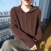 2025 Women's Thick Wool Hooded Cardigan - Autumn/Winter Knit Sweater Coat, Loose & Cozy