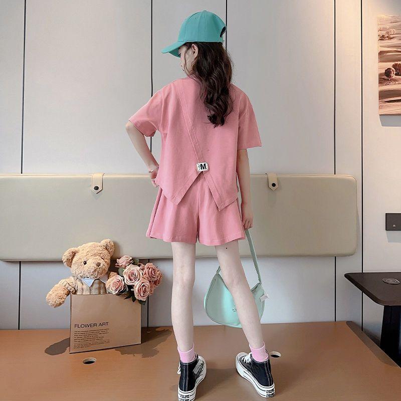 Girls' Summer Short Sleeved Sports Suit Summer Style Fashionable and Stylish Children's Summer Two-piece Set