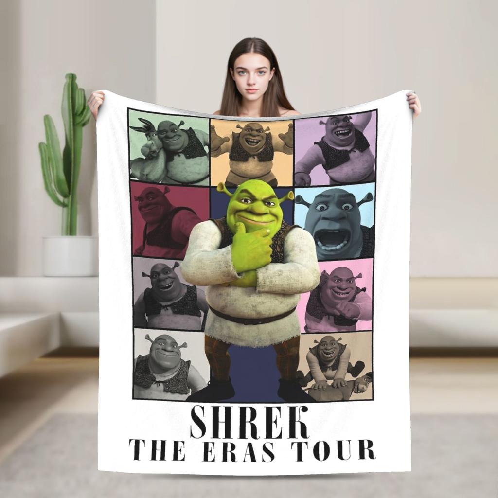 Shreks Donkey Cartoon Movie Blanket Fleece Spring/Autumn Multifunction Lightweight Throw Blanket for Bed Car Rug Piece