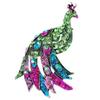 Rinhoo Full Rhinestone Flying Birds Brooch for Women Vivid Bird Dangling Round Beads Animal Lapel Pins Hummingbird Badge Corsage