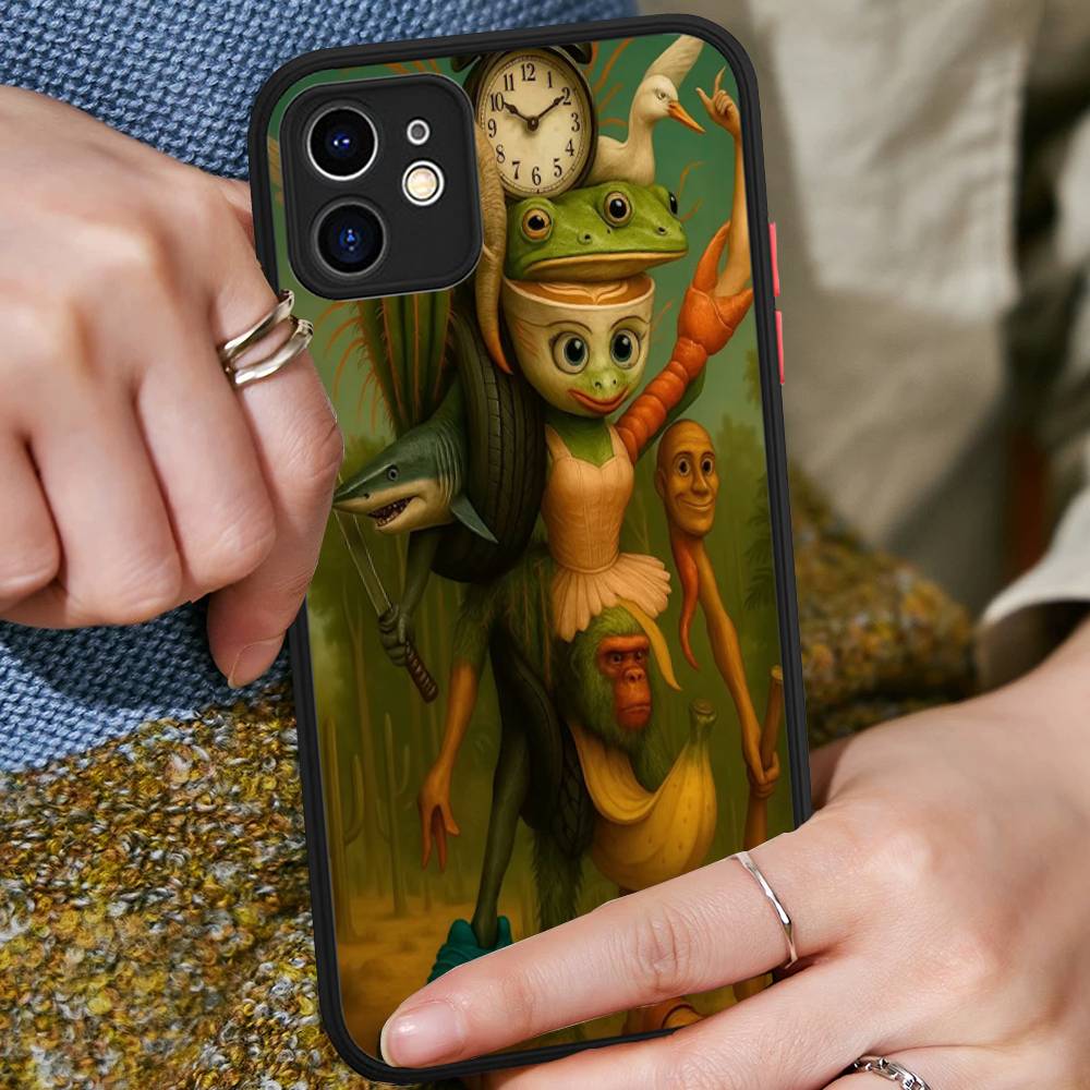 ITALIAN Brainrot Creative Animal For IPhone 11 12 13 14 15 16 Pro Max Plus Matte Translucent Phone Cover