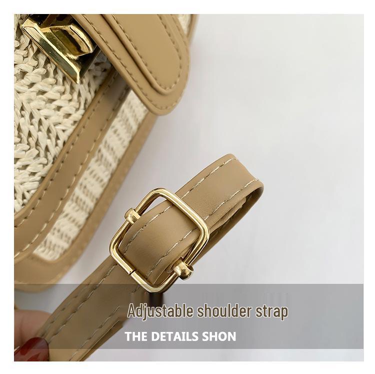 2024 Spring/Summer Women's Knitted Colorblock Straw Handbag – Mori Style