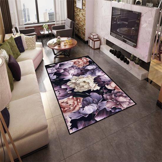 EPeddler Home Decorative 3D Flower Pattern Digital Printing Washable Non-Slip Dot Base New Generation Living Room, Kitchen, Hallway Carpet and Floor Mat
