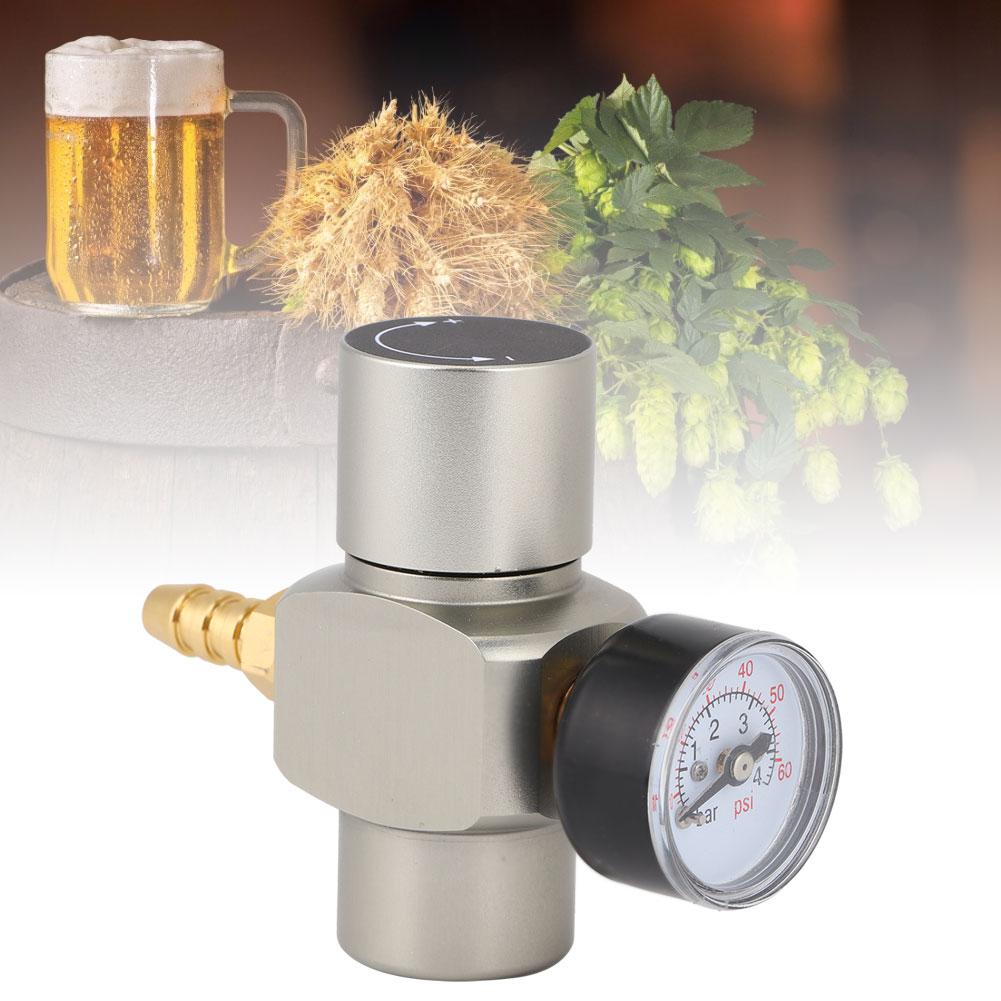 3/8in Quick Connector CO2 Mini Regulator Pressure Gauge for Soda Container Beer Keg
