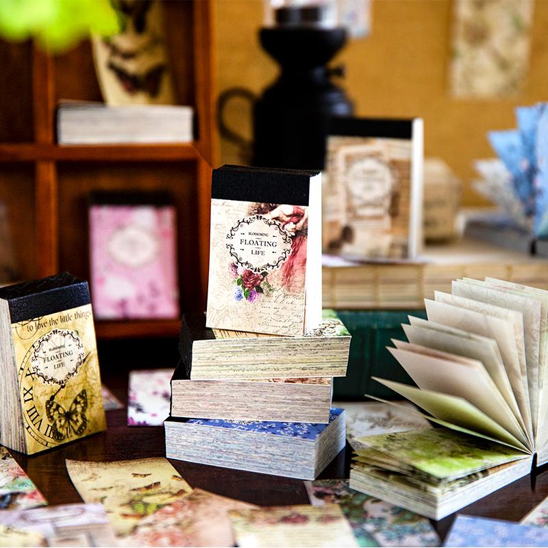 100 Stück/Packung Florale Materialien Papier Mini-Buch DIY Scrapbooking Kunst Collage Fotoalbum Dekor Junk Journal Bastelpapier
