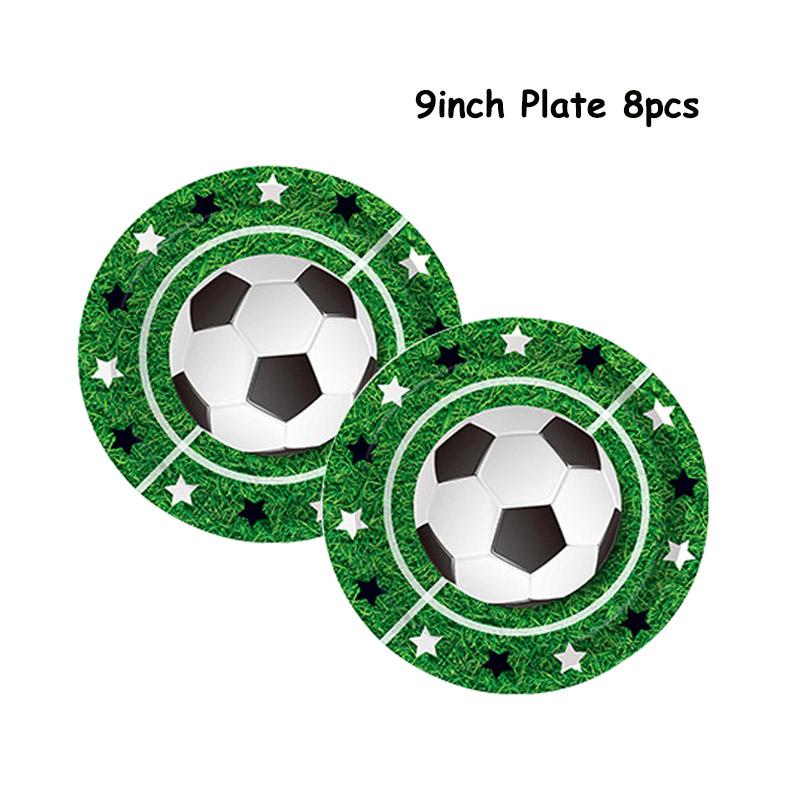 Football Theme Party Disposable Tableware Paper Plates Balloons Flags Birthday Decorate Foil Globos Soccer Sports Party Supplies