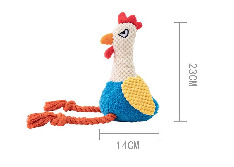 Small Plush Raw Chicken Rope Dog Toys Rooster Squeak Durable Toy Dogs Cook Chew Indestructible Dog Sound Toy Puppy Pet Supplies