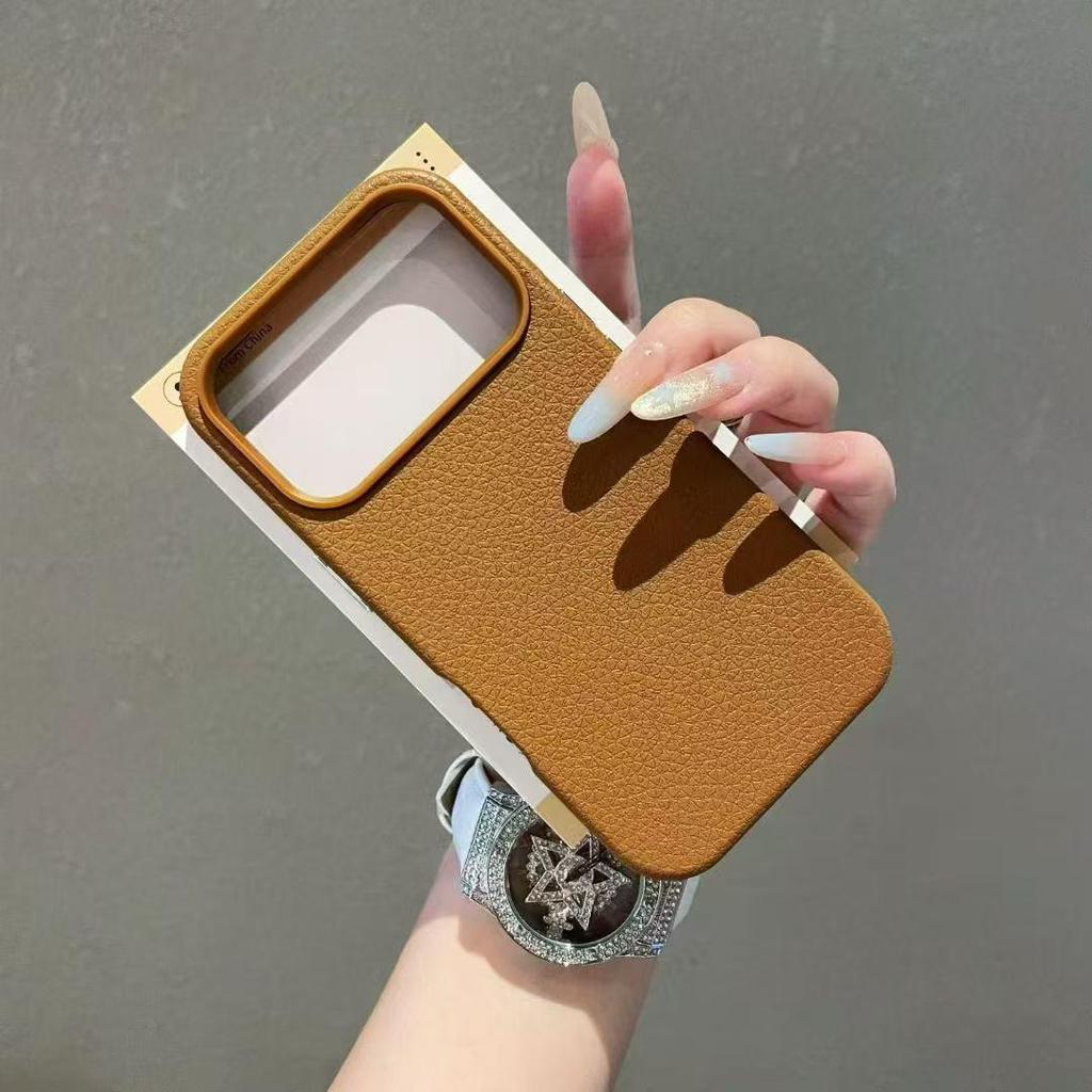 Lychee Texture Case: Drop-Proof, Magnetic Protection for iPhone 17 Pro Max, 16 Pro, 15, and 14.