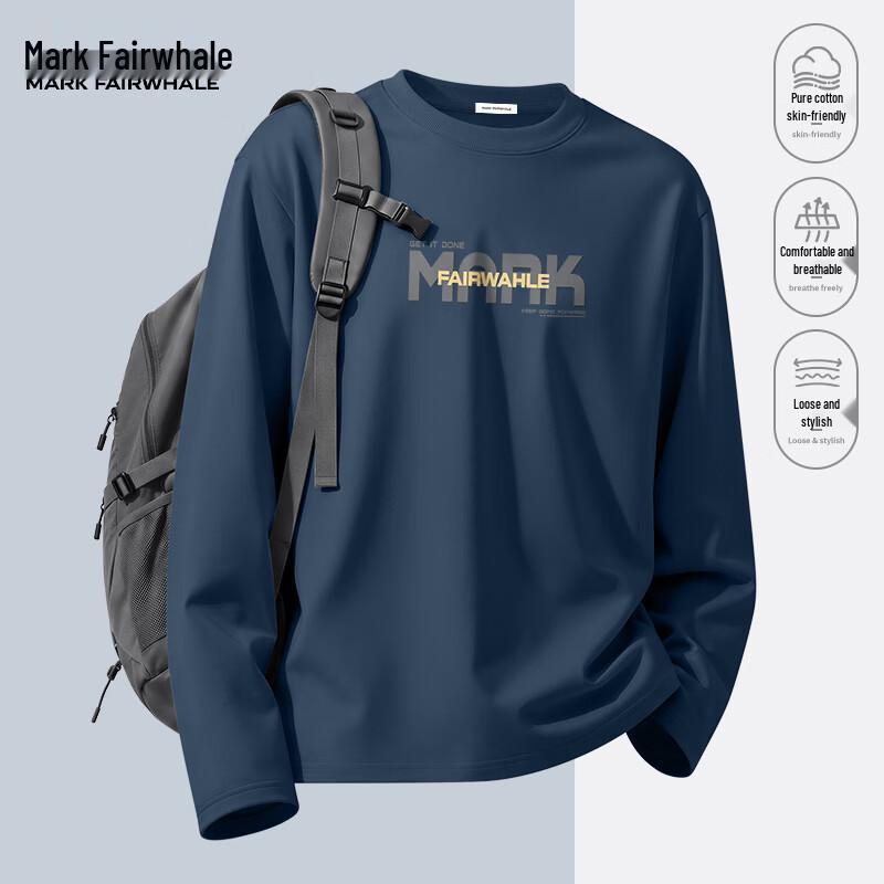 Mark Fairwhale Youth Casual Cotton Long-Sleeve Crewneck T-Shirt