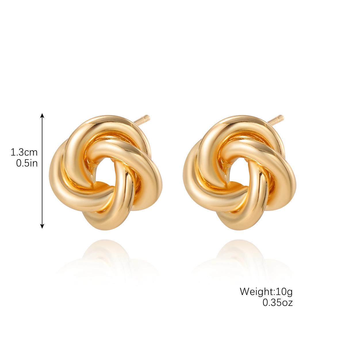 

Elegant Knot Design Gold Earrings - High-End, Simple, Versatile, and Lightweight Luxury