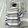 2025 Spring Autumn Men O-Neck Striped T-Shirt Fashion Loose Streetwear Tshirt Men Long Sleeve Japanese Style Lazy for Teens