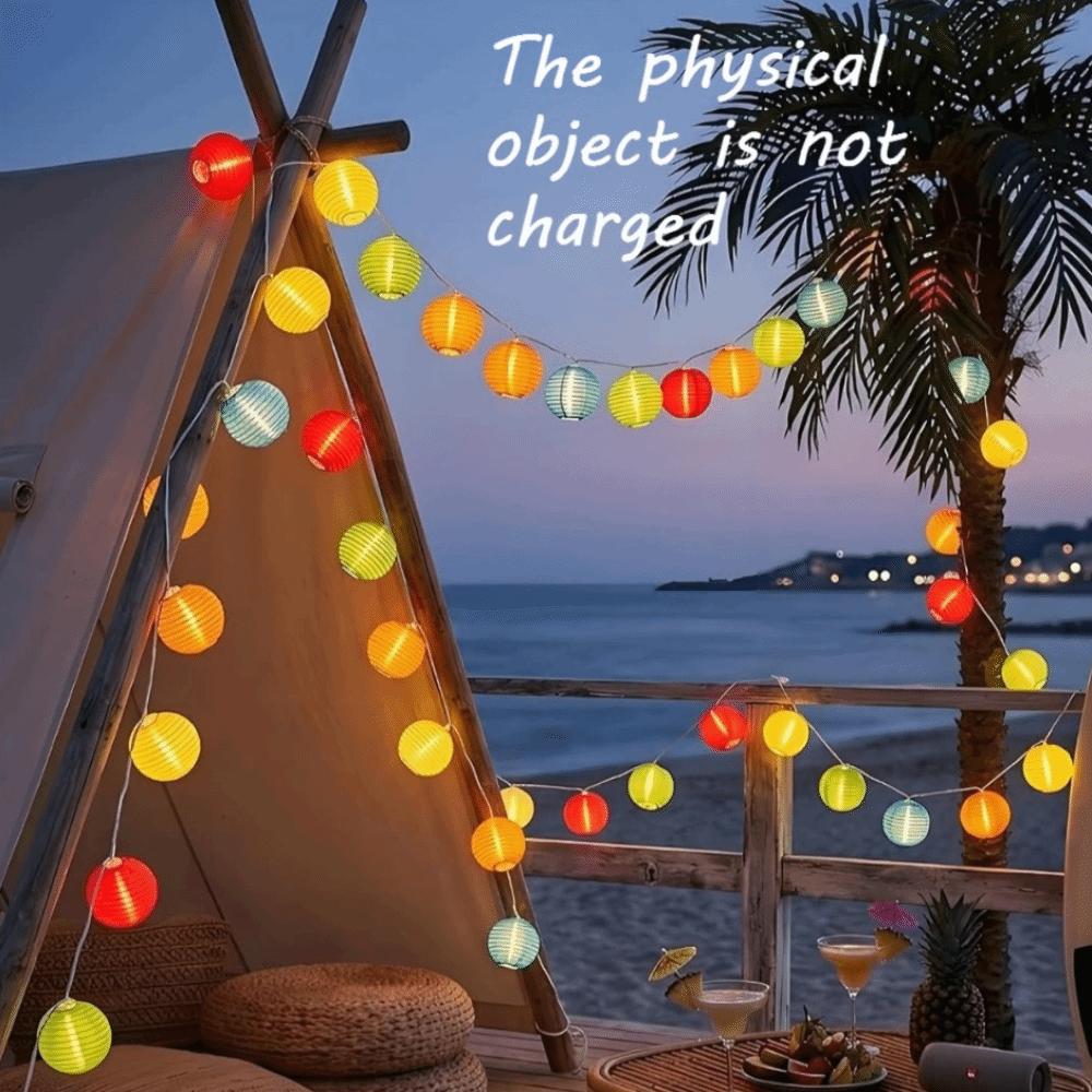 5pcs Hanging Decoration Mini Round Lantern Lampshade Multicolor Chinese Lanterns Outdoors