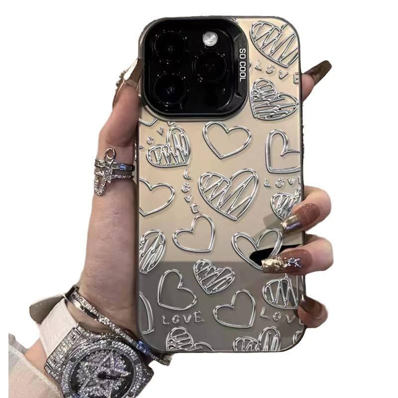English Love Applies To Iphone14pro Apple 15 Mobile Phone Case 13 Personalized All-inclusive Xsmax Color Silver 16 New Models