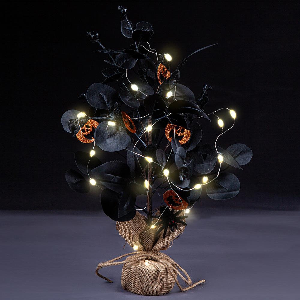 Simulated Halloween Tree Black Spider Crow Berry Festive Decoration Ornament