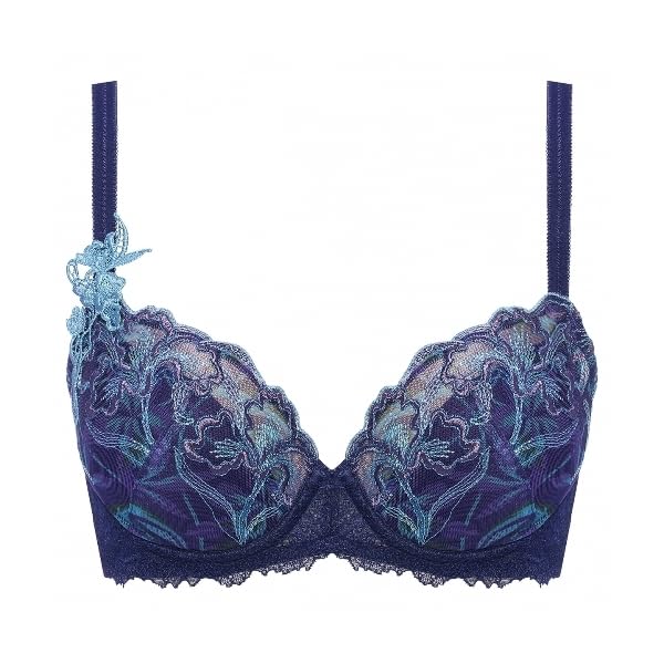 Triumph Red Label by 0105 Bra Padded Lightweight F75 M008 (10218538), Underwire, Padded, 3/4 Cup, Shape-Retaining Material, Wear, (Dark Blue)